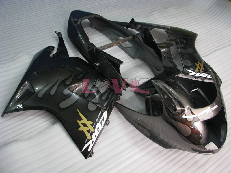 Flame - Black Grey Fairings and Bodywork For 1996-2007 CBR1100XX #LF5136