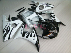 Flame - White Black Fairings and Bodywork For 2003-2004 YZF-R6 #LF6921