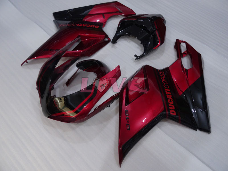 Factory Style - Red wine Black Fairings and Bodywork For 2008-2013 848 #LF3154