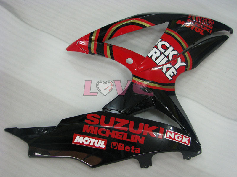 Lucky Strike - Red Black Fairings and Bodywork For 2008-2010 GSX-R750 #LF3912