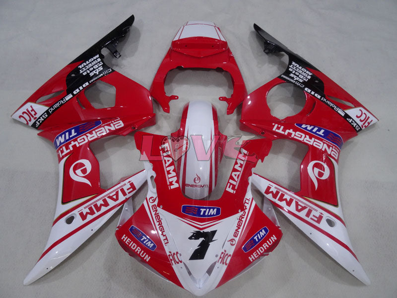 FIAMM - Red White Fairings and Bodywork For 2003-2004 YZF-R6 #LF3570