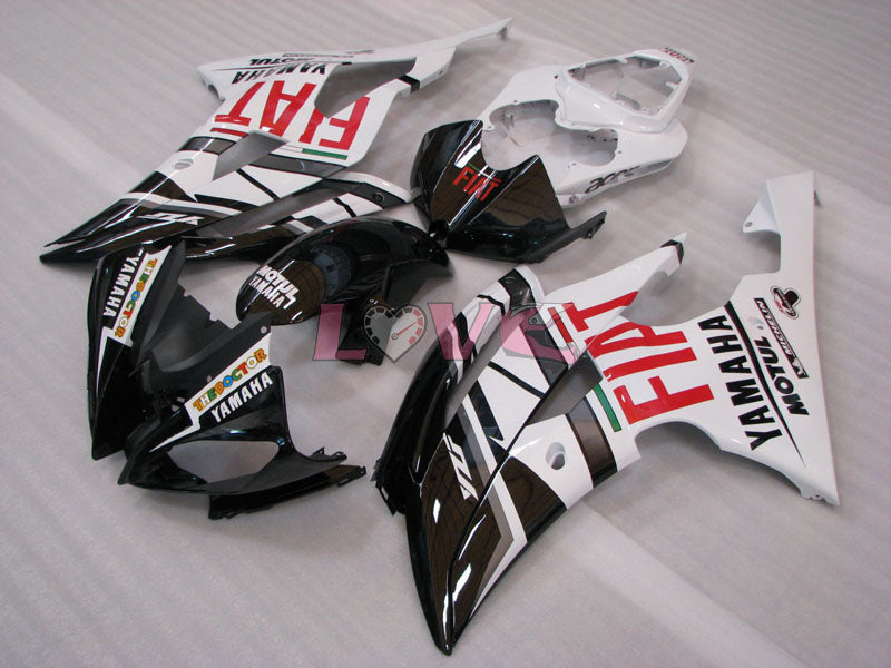 FIAT - White Black Fairings and Bodywork For 2008-2016 YZF-R6 #LF3411