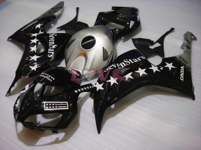 SevenStars - Black Silver Fairings and Bodywork For 2006-2007 CBR1000RR #LF7179