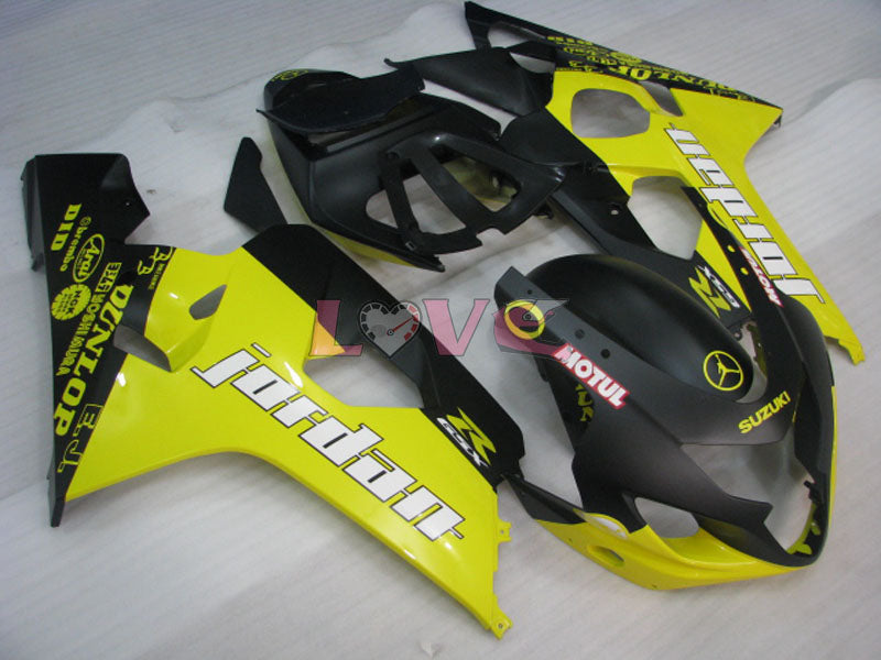 DUNLOP Jordan MOTUL - Yellow Black Matte Fairings and Bodywork For 2004-2005 GSX-R600 #LF6640