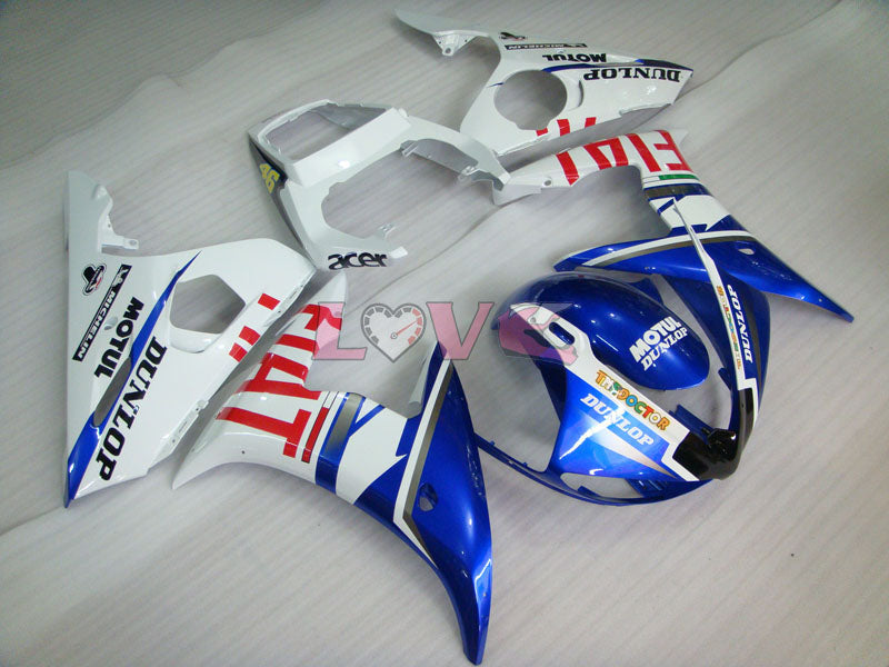 DUNLOP FIAT MOTUL - Blue White Fairings and Bodywork For 2003-2004 YZF-R6 #LF6929