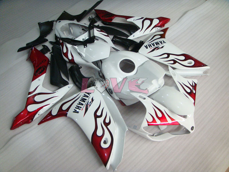 Sun - Red White Fairings and Bodywork For 2007-2008 YZF-R1 #LF3672