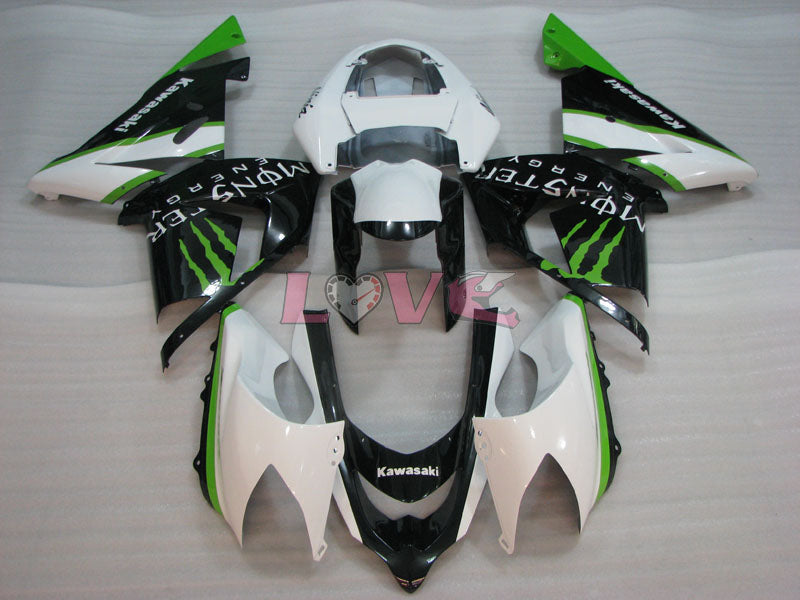 Monster - Green White Black Fairings and Bodywork For 2004-2005 Ninja ZX-10R #LF3270