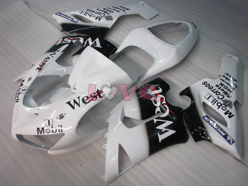 West - White Black Fairings and Bodywork For 2005-2006 NINJA ZX-6R #LF5966