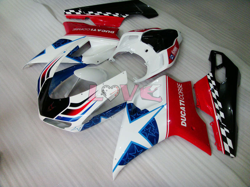 Factory Style - Red White Fairings and Bodywork For 2007-2009 1098 #LF5569