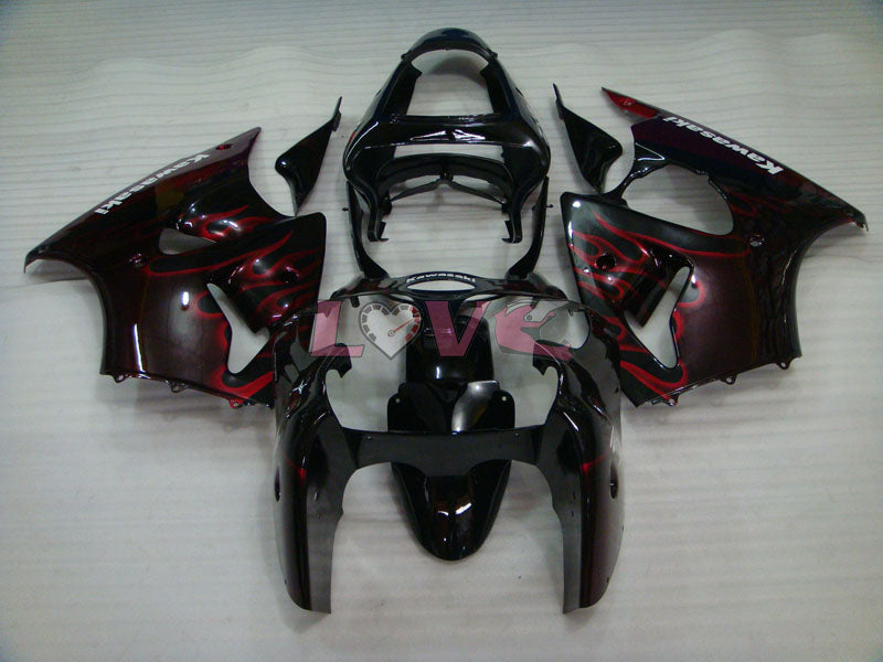 Flame - Orange Black Fairings and Bodywork For 2000-2002 NINJA ZX-6R #LF6147