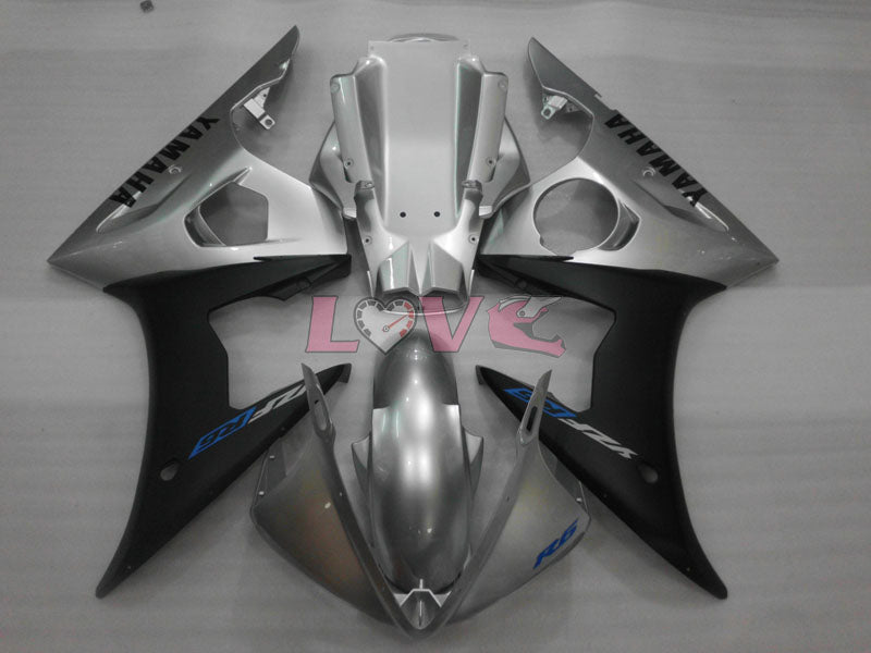 Factory Style - Black Silver Matte Fairings and Bodywork For 2005 YZF-R6 #LF5305