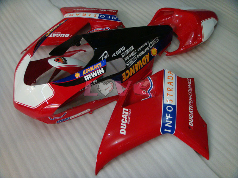 INFO STRADA - Red White Black Fairings and Bodywork For 2007-2009 1098 #LF3119