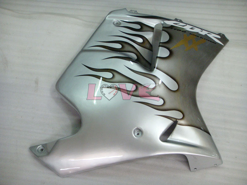 Flame - Black Silver Fairings and Bodywork For 1996-2007 CBR1100XX #LF5134