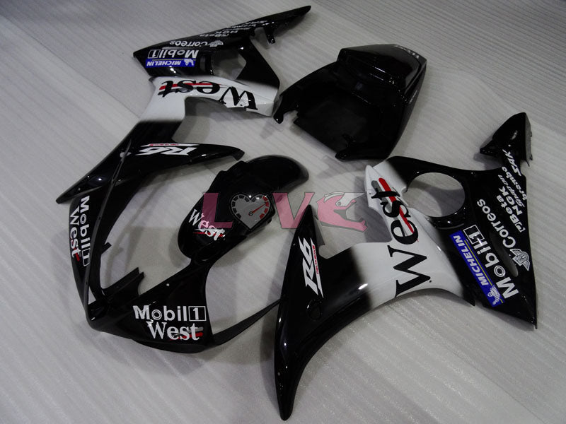 West - White Black Fairings and Bodywork For 2003-2004 YZF-R6 #LF3527