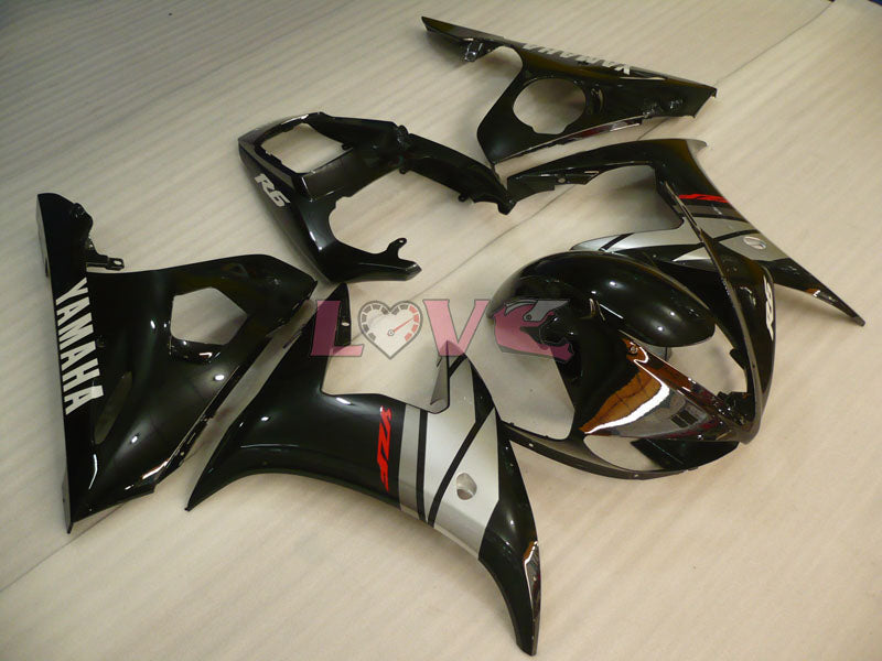 Factory Style - Black Grey Fairings and Bodywork For 2003-2004 YZF-R6 #LF3546