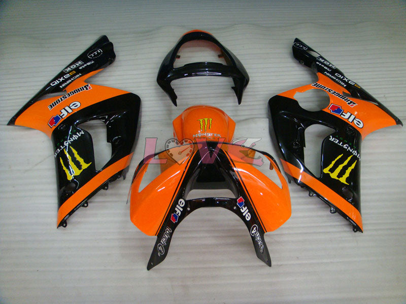 Monster - Orange Black Fairings and Bodywork For 2003-2004 NINJA ZX-6R #LF6051