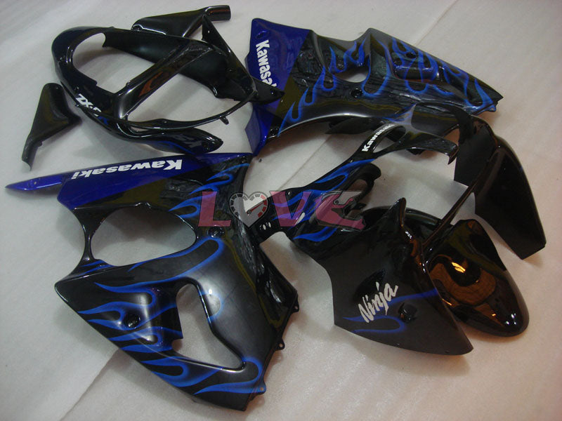 Flame - Blue Black Fairings and Bodywork For 2000-2002 NINJA ZX-6R #LF3326