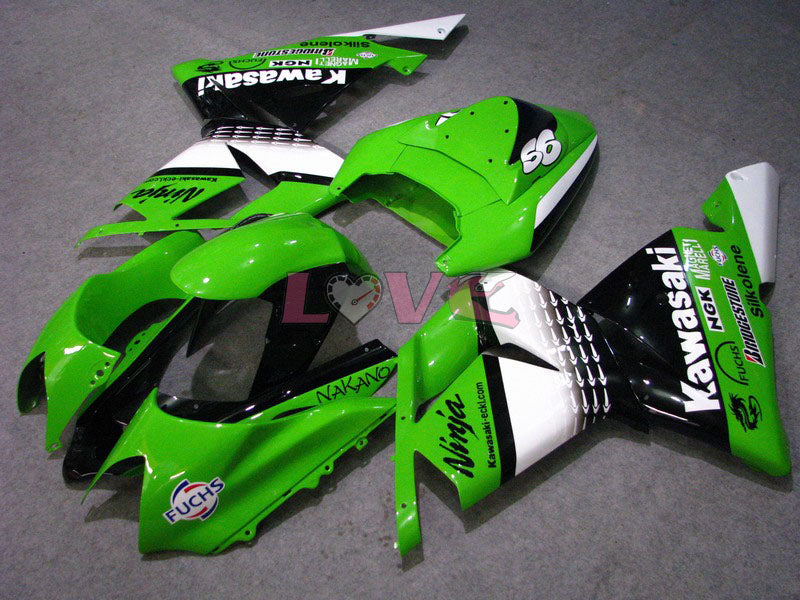 Nakano - Green White Fairings and Bodywork For 2004-2005 NINJA ZX-10R #LF6308