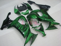 Flame - Green Black Fairings and Bodywork For 2008-2010 NINJA ZX-10R #LF3259