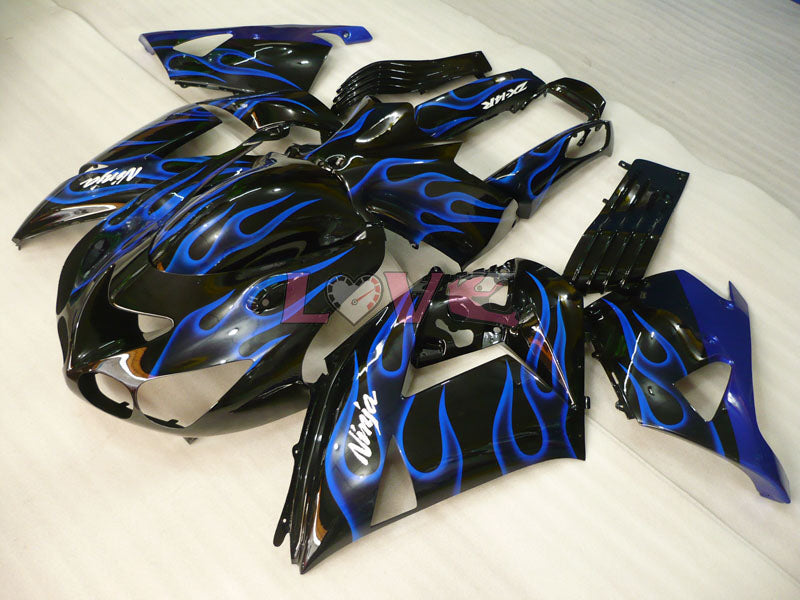 Flame - Blue Black Fairings and Bodywork For 2006-2011 NINJA ZX-14R #LF3232