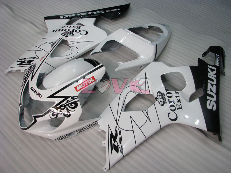 Corona - White Black Fairings and Bodywork For 2004-2005 GSX-R750 #LF6595