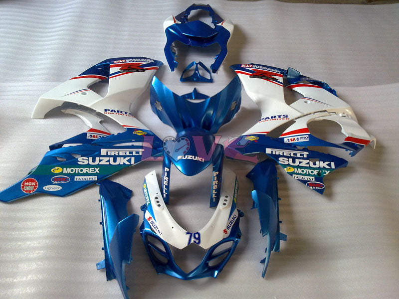 PIRELLI - Blue White Fairings and Bodywork For 2009-2016 GSX-R1000 #LF3811