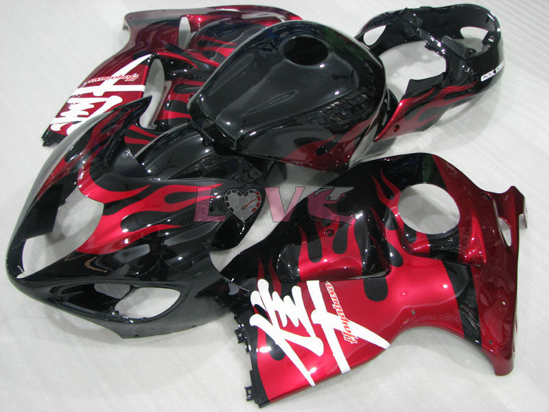 Flame - Red Black Fairings and Bodywork For 1999-2007 Hayabusa #LF3746