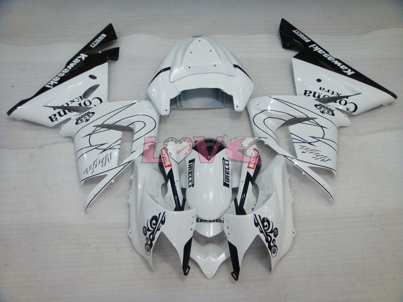 Corona - White Black Fairings and Bodywork For 2004-2005 NINJA ZX-10R #LF6362