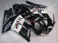 West - White Black Fairings and Bodywork For 2003-2004 NINJA ZX-6R #LF6041