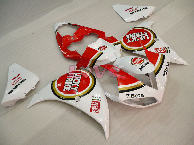 Lucky Strike - Red White Fairings and Bodywork For 2009-2011 YZF-R1 #LF3649