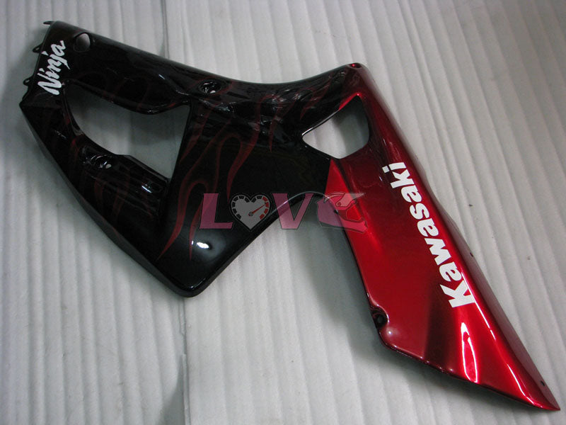 Flame - Red Black Fairings and Bodywork For 2003-2004 NINJA ZX-6R #LF6058