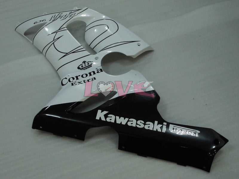 Corona - White Black Fairings and Bodywork For 2005-2006 NINJA ZX-6R #LF3308