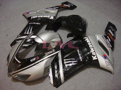 Monster - Black Silver Fairings and Bodywork For 2007-2008 NINJA ZX-6R #LF5909