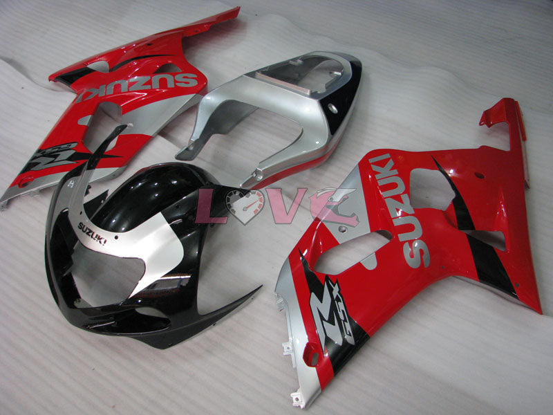 Factory Style - Red Silver Fairings and Bodywork For 2000-2002 GSX-R1000 #LF4135