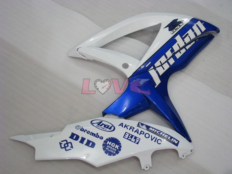 Jordan - Blue White Fairings and Bodywork For 2008-2010 GSX-R600 #LF3943
