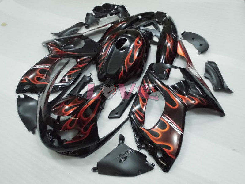 Flame - Orange Black Fairings and Bodywork For 1997-2007 YZF600R #LF7951