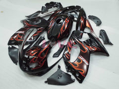 Flame - Orange Black Fairings and Bodywork For 1997-2007 YZF600R #LF7951