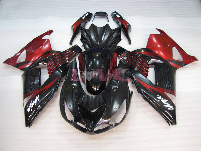 Factory Style - Red wine Black Fairings and Bodywork For 2006-2011 NINJA ZX-14R #LF3233