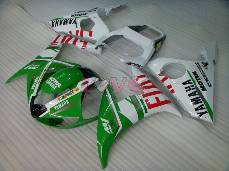 FIAT - Green White Fairings and Bodywork For 2005 YZF-R6 #LF3508