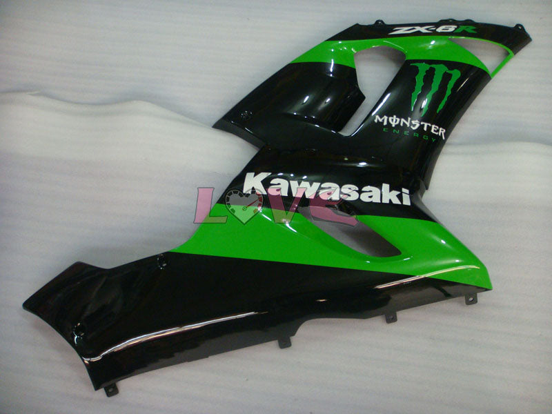 Monster - Green Black Fairings and Bodywork For 2005-2006 NINJA ZX-6R #LF3307