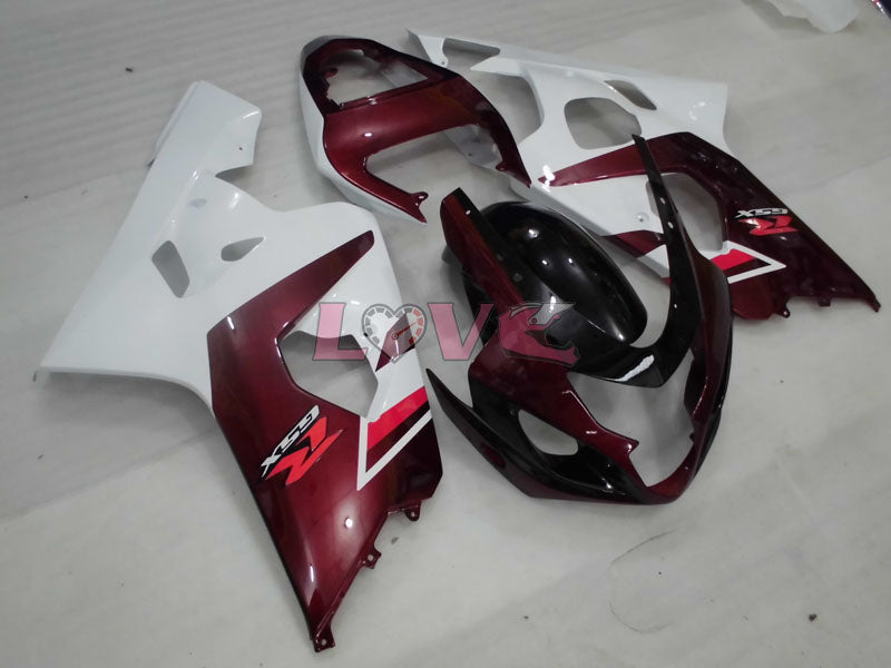 Factory Style - Red wine White Fairings and Bodywork For 2004-2005 GSX-R750 #LF4083