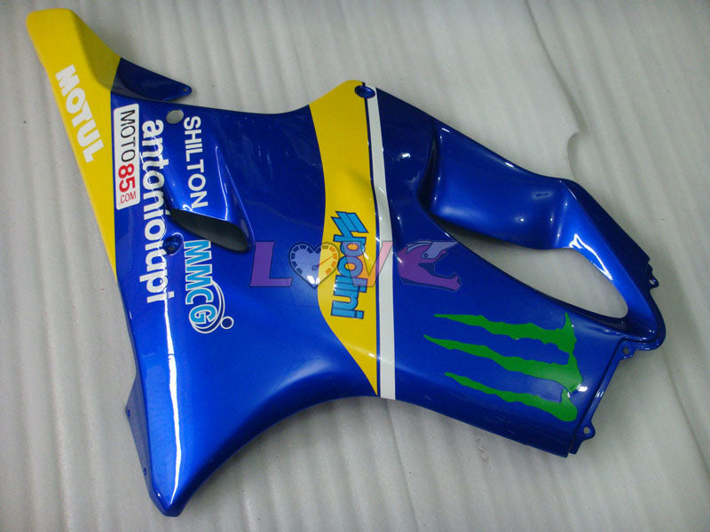 Monster MOTUL - Yellow Blue Fairings and Bodywork For 1999-2000 CBR600F4 #LF4513