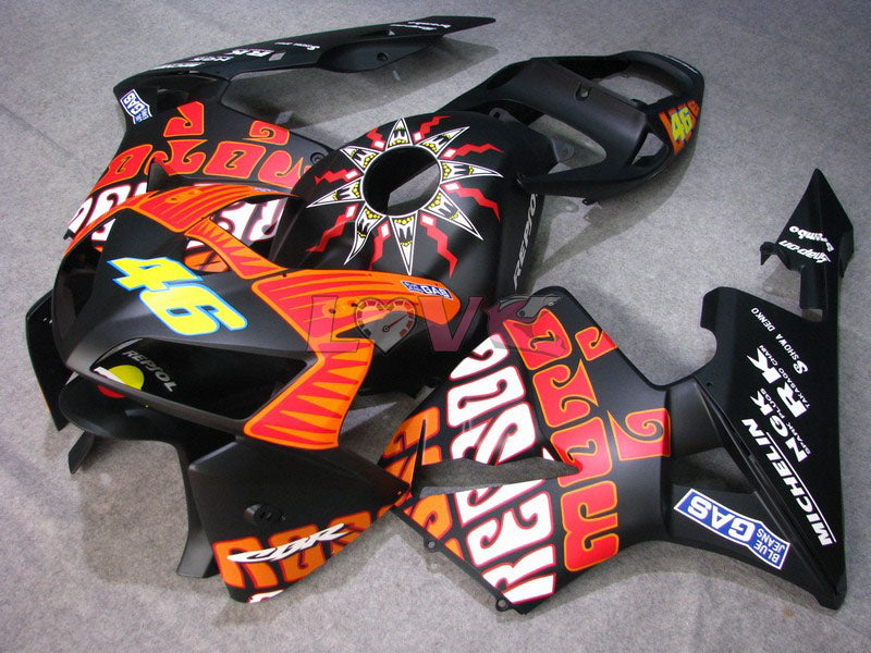 MICHELIN RK Rossi - Black Matte Fairings and Bodywork For 2005-2006 CBR600RR #LF7483