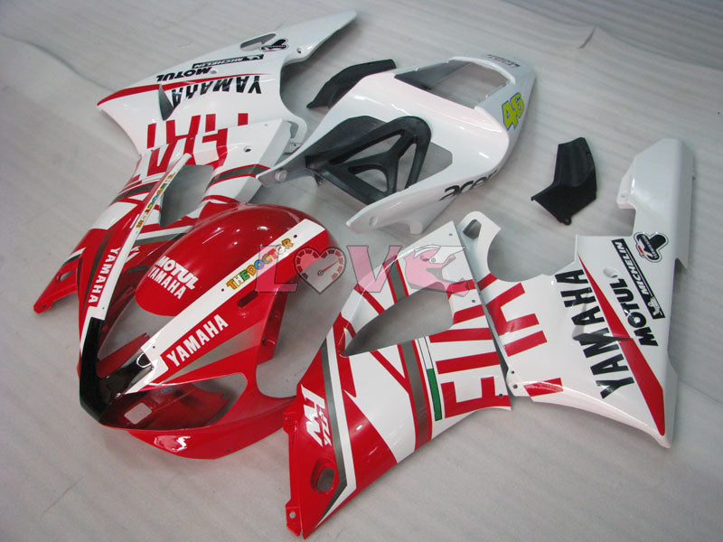 FIAT - Red White Fairings and Bodywork For 2000-2001 YZF-R1 #LF3624