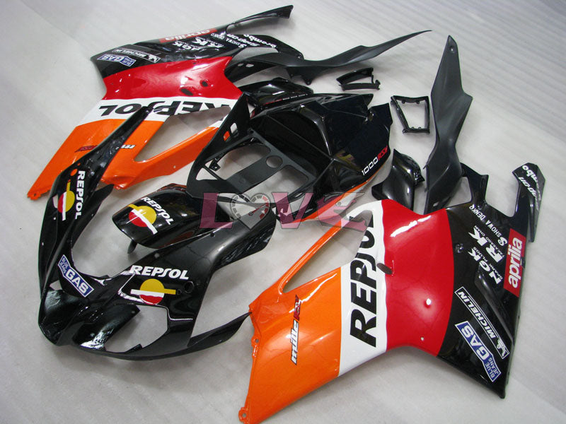 PEPSI - Red Orange Black Fairings and Bodywork For 2004-2009 RSV 1000 R #LF3066