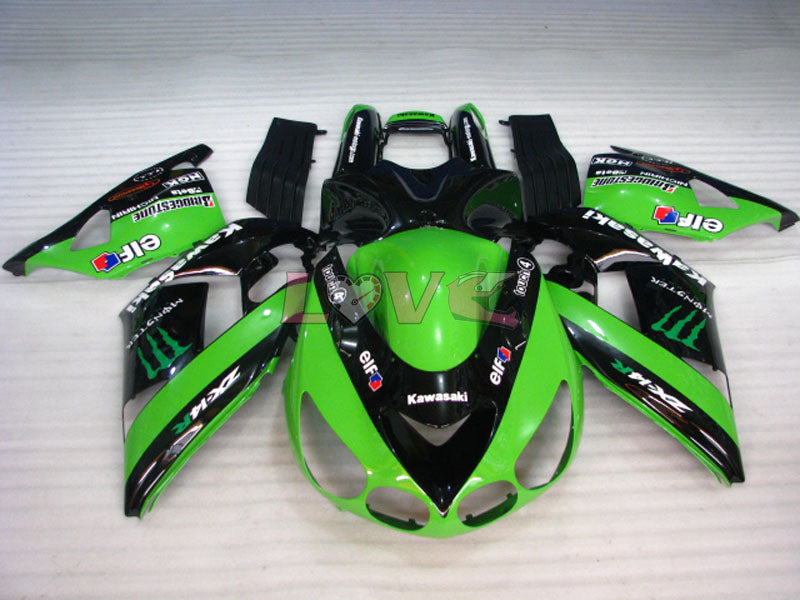 Monster - Green Black Fairings and Bodywork For 2006-2011 NINJA ZX-14R #LF5843