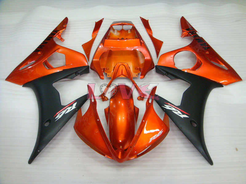 Factory Style - Orange Black Matte Fairings and Bodywork For 2005 YZF-R6 #LF5297
