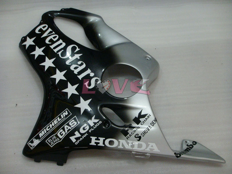 SevenStars - Black Silver Fairings and Bodywork For 2001-2003 CBR600F4i #LF7628