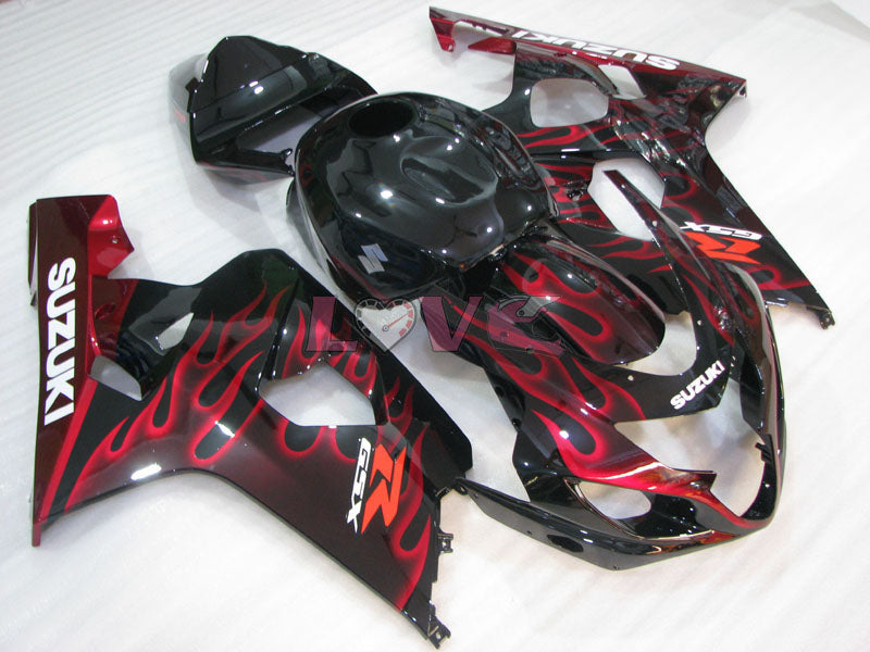 Flame - Red Black Fairings and Bodywork For 2004-2005 GSX-R600 #LF4094