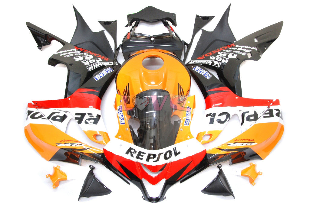 Repsol - Yellow Black Fairings and Bodywork For 2007-2008 CBR600RR #LF7396